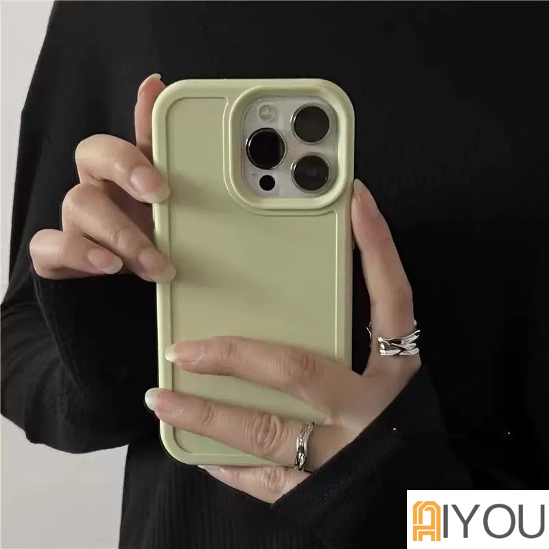 IPHONE Casing Ponsel Silikon Cair Musim Panas Hijau Matte Frosted Kompatibel Untuk Iphone14 13 12 11 Pro Max X XR 8 7 Plus Halus Ultra Hybrid Lembut TPU Back Cover