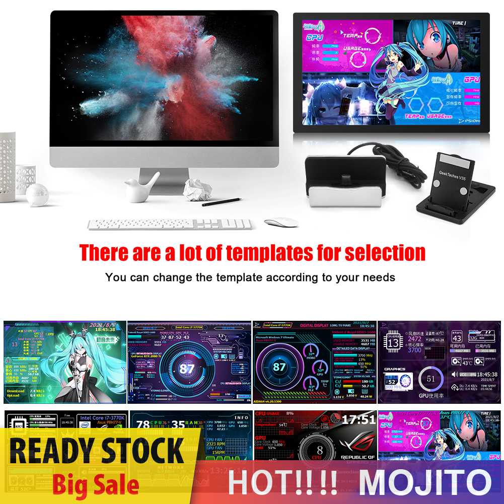 5inch IPS LCD Display CPU GPU RAM HDD Layar Display Komputer Untuk Bebas AIDA64