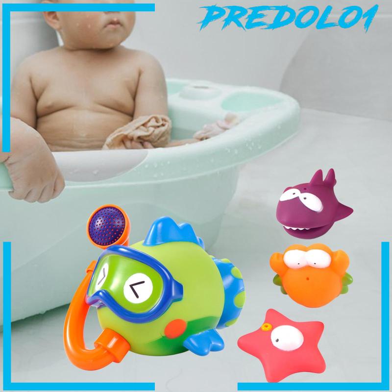 [Predolo1] 4x Mainan Bathtub Hewan Laut Permainan Air Untuk Bayi Baby Balita