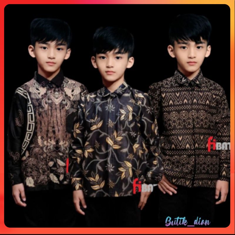 Kemeja Batik Anak Lengan Panjang Usia 1-14 Tahun Batik Puser Kemeja Batik Anak Laki Laki Terbaru BN