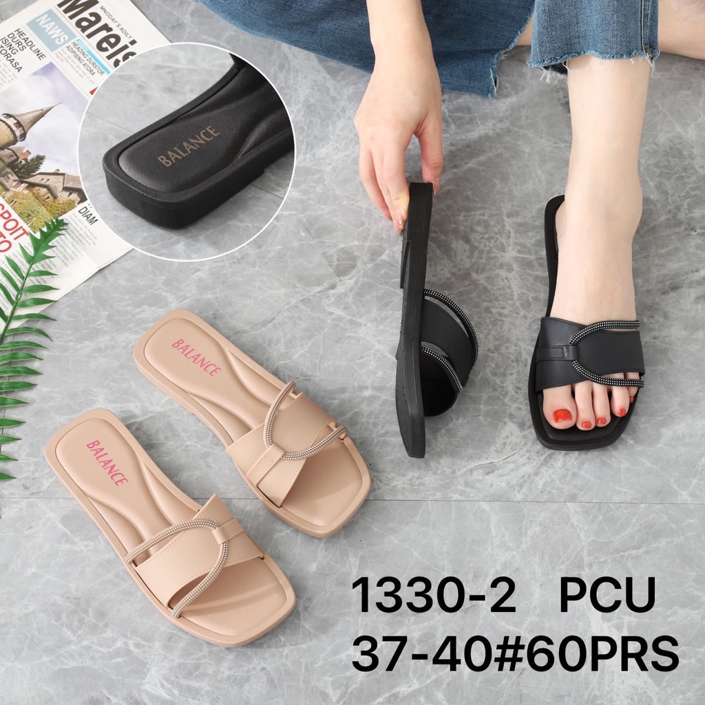 Sandal Wanita Karet Import 1330 2B Sendal Fashion Jalan SDLFW