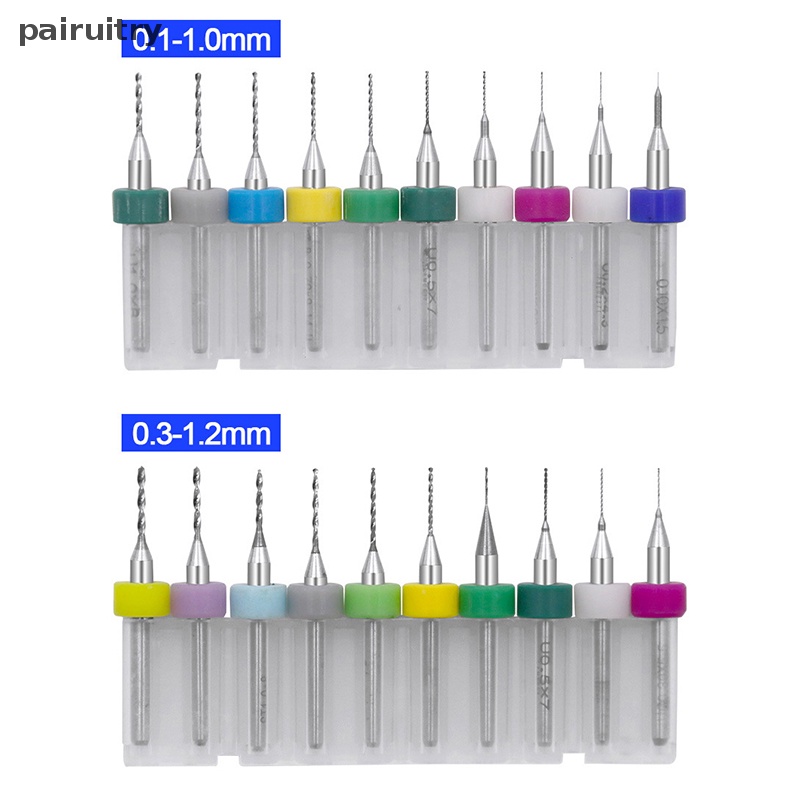 Prt 10pcs /Set 0.1mm-1.2mm Kualitas Tinggi Paduan Keras Papan Sirkuit Cetak PCB Carbide Micro Drill Bits Alat 0.1mm 1.2mm PRT