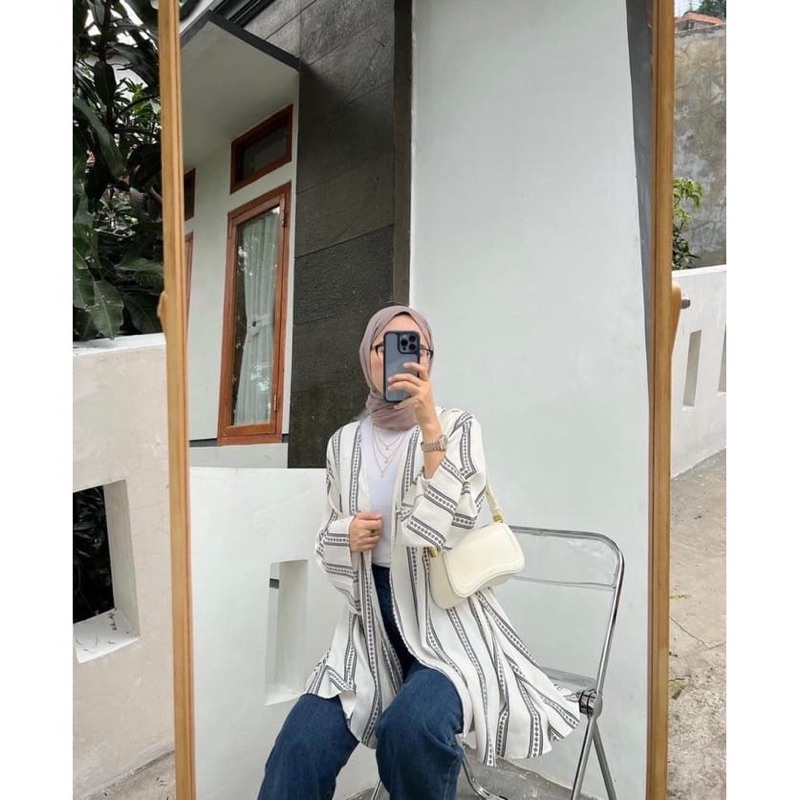 BEFAST - ZRD OOTD WANITA CARDI MEVA / Jane Cardy jumbo / Outer Wanita Terbaru / Pakaian Kekinian Wanita Remaja / Cardigan Motif Garis-Garis Trendy / Fashion Wanita Hijab Style / Outer Wanita Terlaris