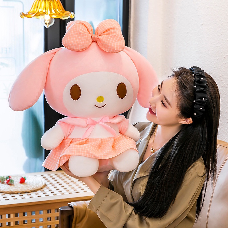 Mainan Plush Kartun Lucu Baru Kuromi Doll Melody Plush Toy Untuk Pacar