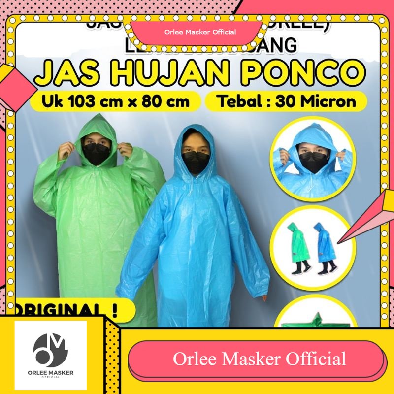 MANTOL PONCO TEBAL LENGAN PANJANG MAWAR/ORLEE PLASTIK TEBAL / JAS HUJAN LENGAN PANJANG SEKALI PAKAI (1PCS) tebal, tidak mudah sobek