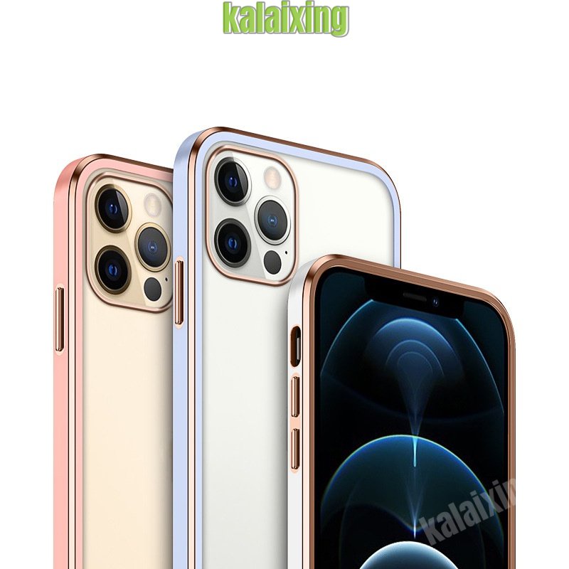 Casing Transparan Tggp L-Dzng iPhone 13 Pro Max 13Mini 12mini 11 12 Pro Max Casing Electroplating Square