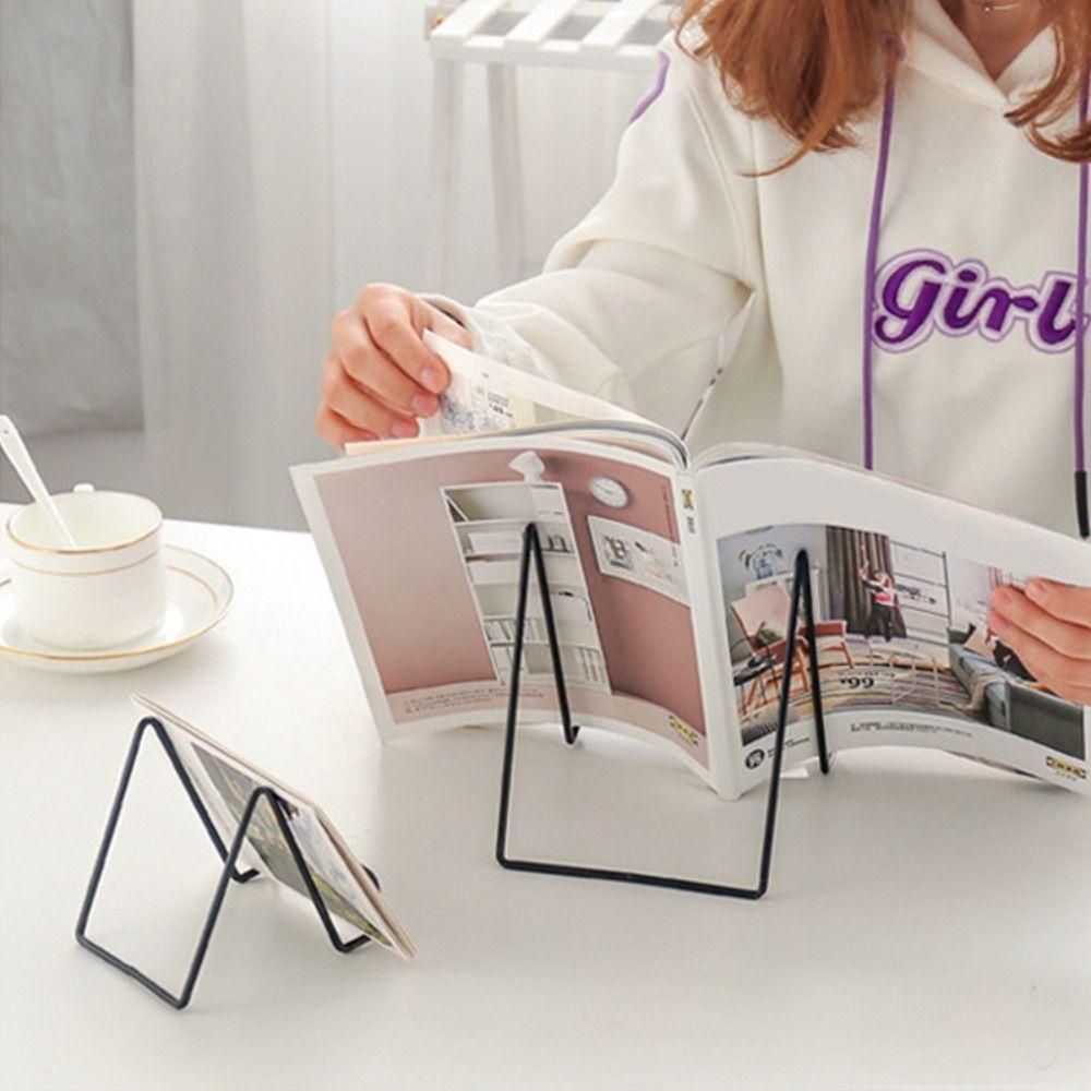 AUGUSTINA Display Stand Creative Simple Iron Art Magazine Display Mudah Digunakan Menghias Dudukan Ponsel