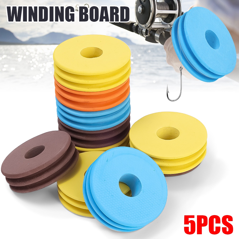 5pcs Spool Utama Lingkar Pancing Alur Ganda Universal/ Outdoor Warna Acak Busa Winding Board Tackle Aksesoris