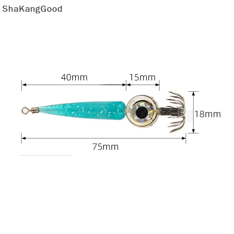 Skid Fishing Lure Light Luminous Cuttlefish Squid Jig LED Laut Dalam Luminous Mancing SKK