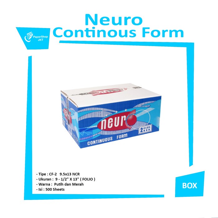 

NEURO - Continous Form 2 Ply 9 1/2 x 13 ( Folio ) NCR - Box