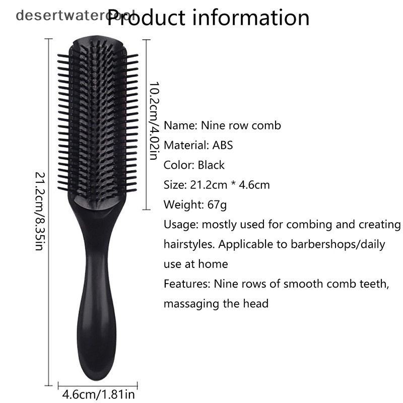 Deid Removable Detangling Hair Brush Alat Pijat Kulit Kepala Rambut Lurus Curly Hair Comb Martijn