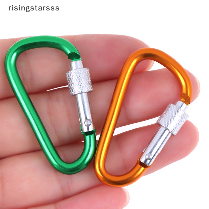 Rsid Span-new 2pcs Random Aluminium Carabiner D-Ring Gantungan Kunci Klip Outdoor Hook Gesper Jelly