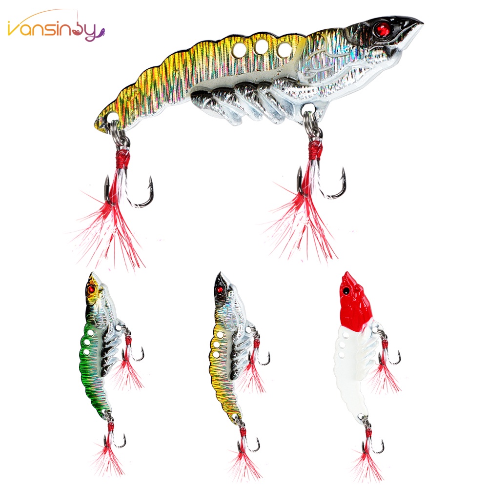 Jig Pancing 5g /7g /10g /14g Udang VIB Lure Metal Umpan Untuk Trout Bass Salmon Umpan Air Tawar Air Asin Tembakan Panjang