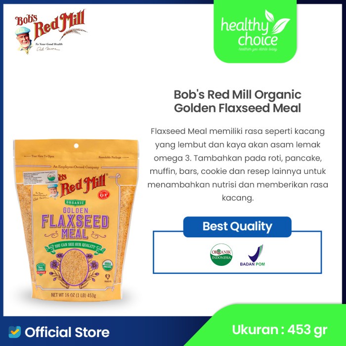

Bongkar Gudang~Bisa COD Bob's Red Mill Organic Golden Flaxseed Meal 453 gr