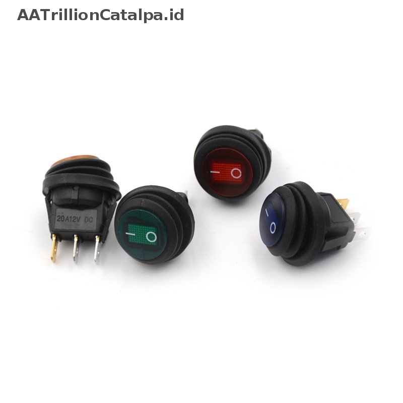 Aatrillioncatalpa Saklar Rocker Switch On /Off Bulat Anti Air Mobil Auto Boat SPST Marine 12V ID