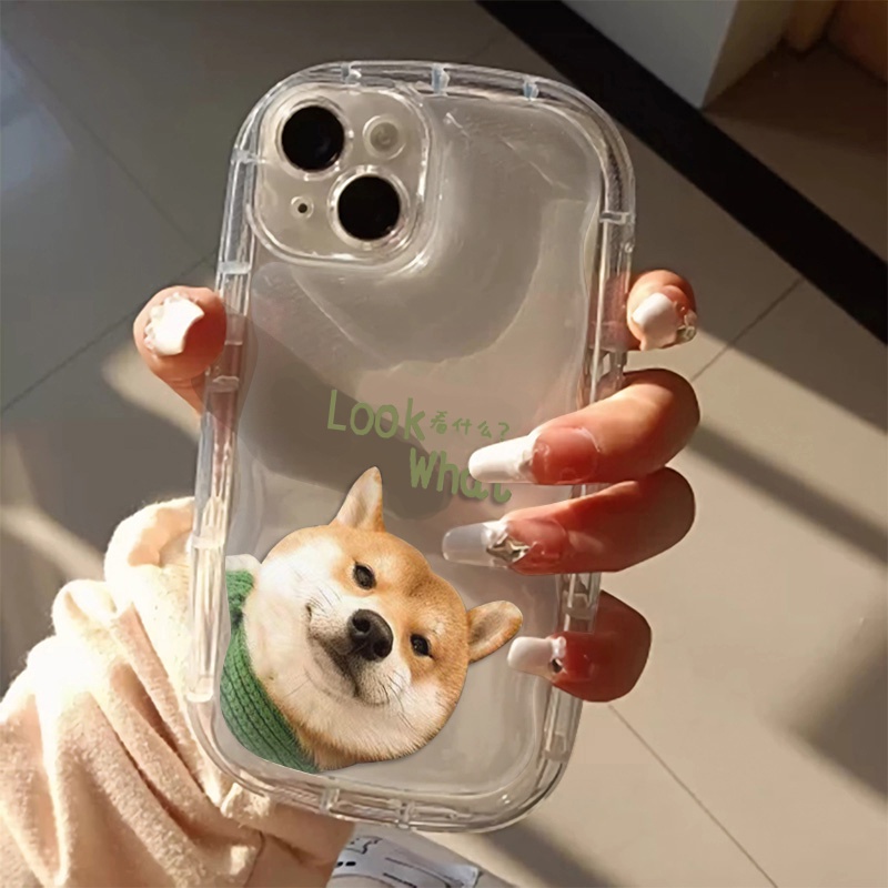 IPHONE Casing Ponsel Anjing Lucu Kompatibel Untuk Iphone13 11 14 12 Pro XS Max X Xr7 +8 Plus Casing Shockproof Lembut Transparan TPU Silicone Cover