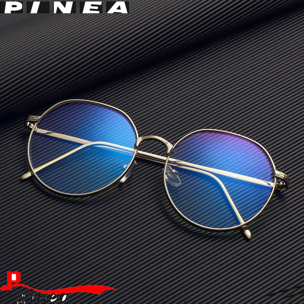 Kacamata Logam Nanas Fashion Bulat Vintage Ultra Ringan Frame
