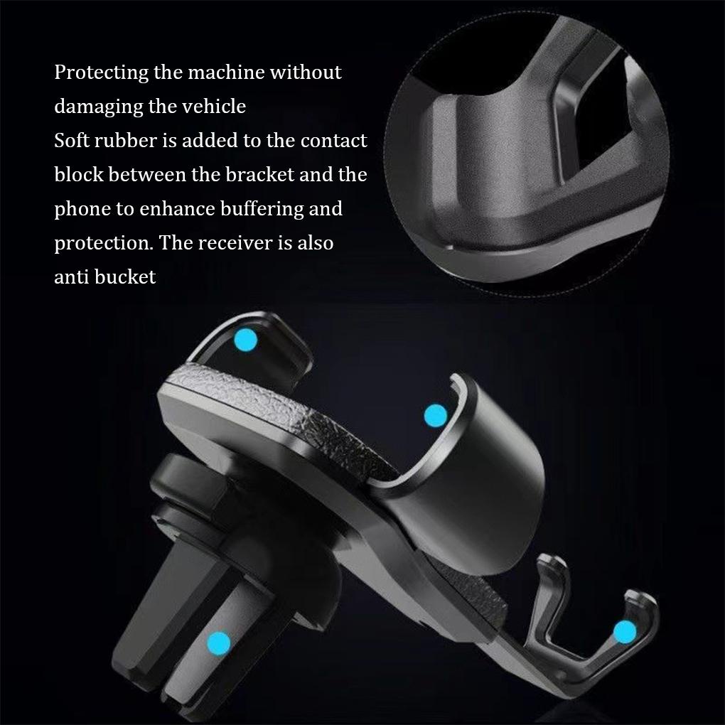 Gravity Car Holder Vehicle-mounted Phone Air Vent Clip Mount Baterai Charging Hole Support Bracket Untuk Aksesoris