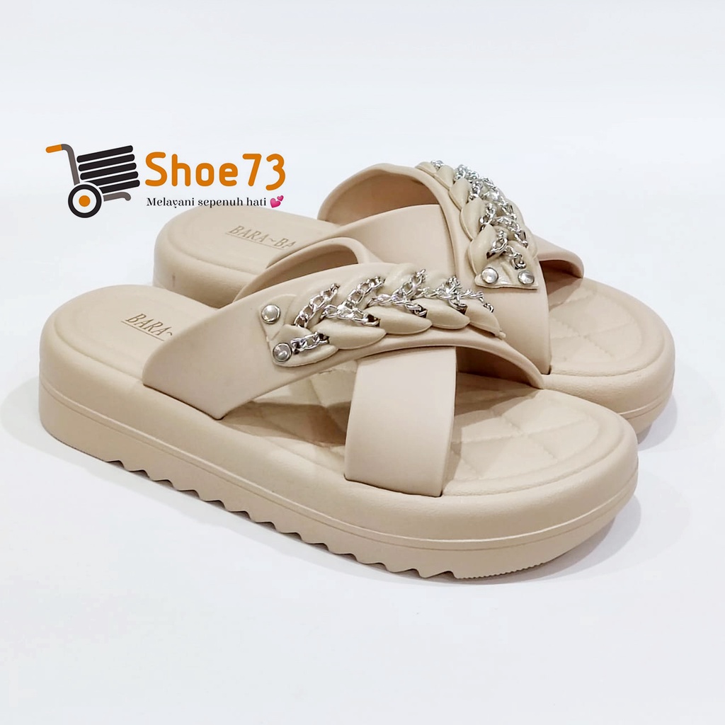 BARA-BARA JSL 2208 V26 NEW SIZE 36-40 ORIGINAL l Sandal Selop Silang Jelly Wanita l Sendal Kokop Cewek Impor