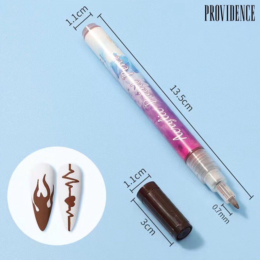 Providence 12Pcs Nail Art Pens Tip Halus Cepat Kering Mudah Operasi Garis Presisi Ultra Tipis Lukisan Kuku Tahan Air Nail Art Graffiti Pen Set Digunakan Di Rumah