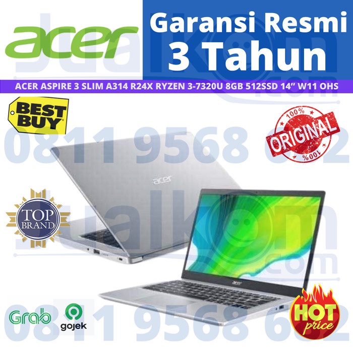 ACER ASPIRE 3 SLIM A314 R24X RYZEN 3 7320U 8GB 512GB SSD 14 W11 OHS