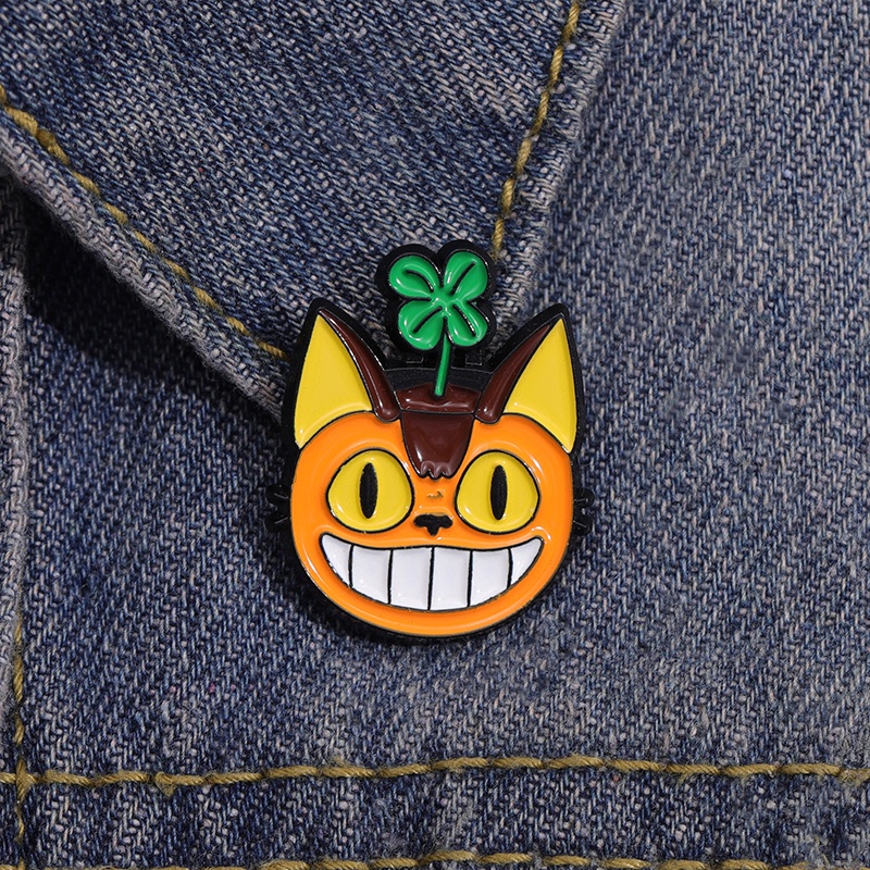 Anime Tanaman Totoro Enamel Pin Bros Lucu Garfield Pin Logam Bros Lencana Kartun Jewlery Hadiah Untuk Anak Anak