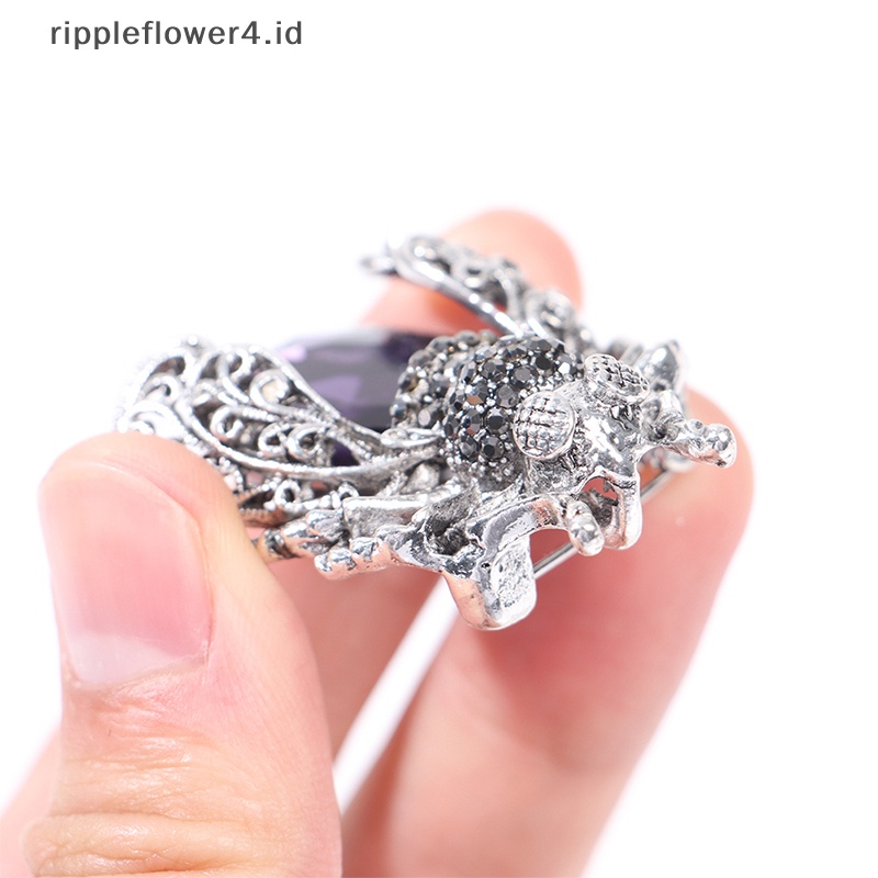 {rippleflower4.id} Kristal Serangga Bros Kumbang Bros Pin Untuk Wanita Pin Syal Klip Perhiasan~