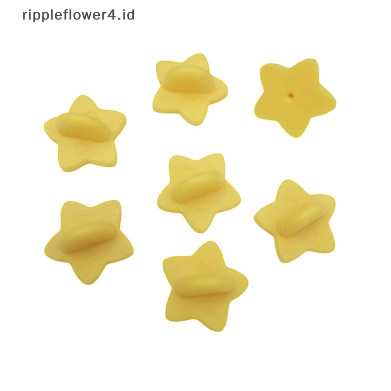 {rippleflower4.id} 50pcs Karet Bros Gesper Bintang Bros Pin Belakang Kopling Kupu-Kupu Squeeze Badge Belakang Sumbat Untuk DIY Bros Perhiasan Aksesoris~