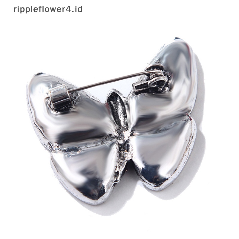 {rippleflower4.id} Bros Minyak Kupu-Kupu Warna-Warni Untuk Wanita Gesper Serangga Hijab Pin Mantel Hewan Pin Perhiasan Aksesoris Wanita~