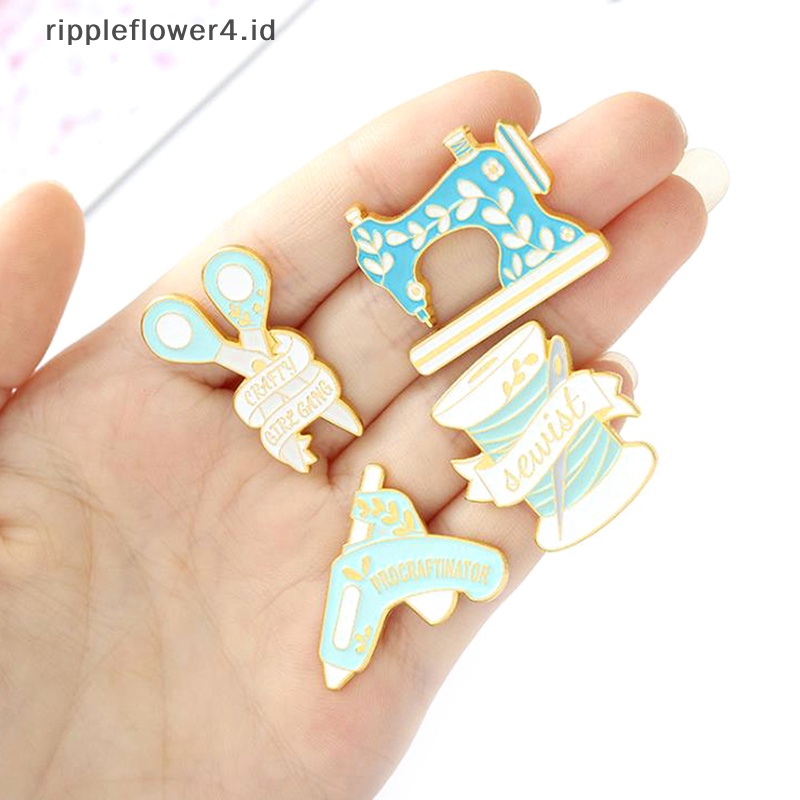{rippleflower4.id} 1pc Mesin Jahit Tape Bros Kerah Badge Tas Pin Kartun Perhiasan Hadiah~