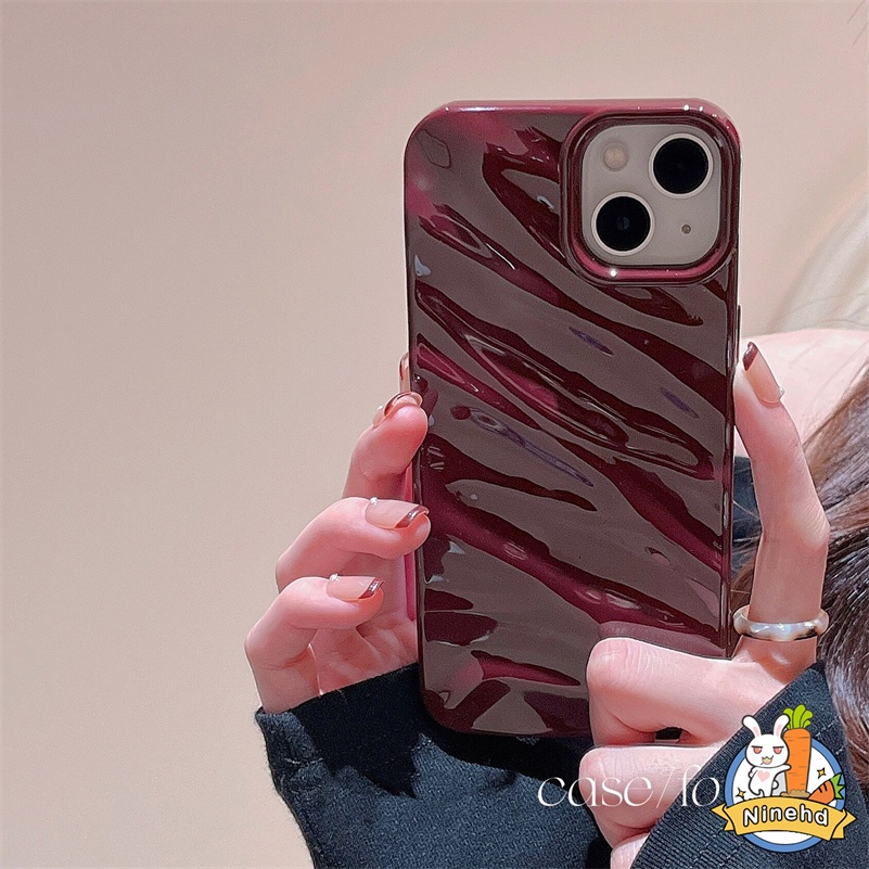 Casing iPhone Motif Gelombang Lipit Mewah Kompatibel Untuk Iphone14 13 12 11 Pro Max X Xr Xs Max 8 7 6 6s Plus SE 2020kualitas Tinggi Casing Ponsel Tpu Lembut Shockproof Case Sarung Handphone