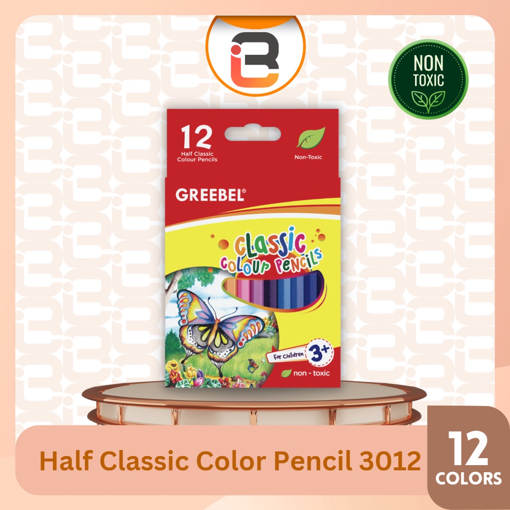 

GREEBEL Half Classic Color Pencil / Pensil 12 Warna Klasik Pendek