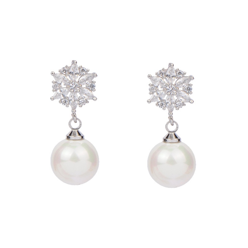 Fashion Anting Mutiara Air Tawar Drop Earrings Untuk Wanita,925 Perak Anting Mutiara Alami Perhiasan Pernikahan