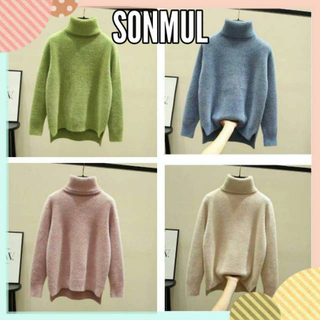 SATOMI WOMAN WINTER AUTUMN TURTLENECK KNIT TOP BAJU RAJUT WANITA MUSIM DINGIN