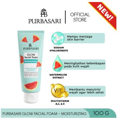 Purbasari Facial Foam Glow Brightening Acne Care Moisturizing - Netto 100 g