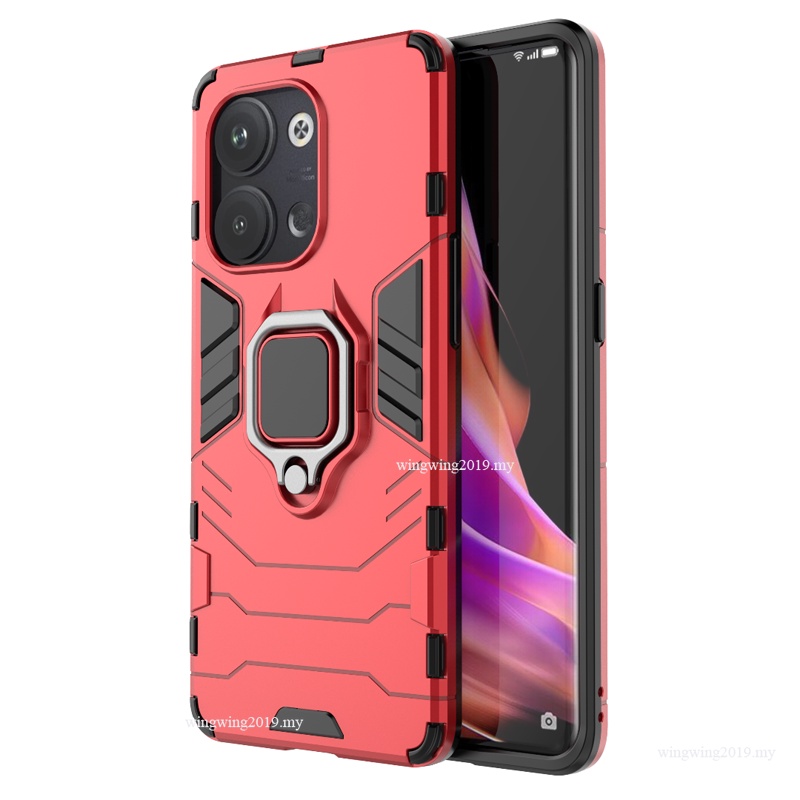 Shockproof Armor Case Untuk OPPO Reno 9 Pro Reno9 Cases Stand Holder Magnetic Phone Back Cover Untuk OPPO Reno 9ren9 Pro Tritone