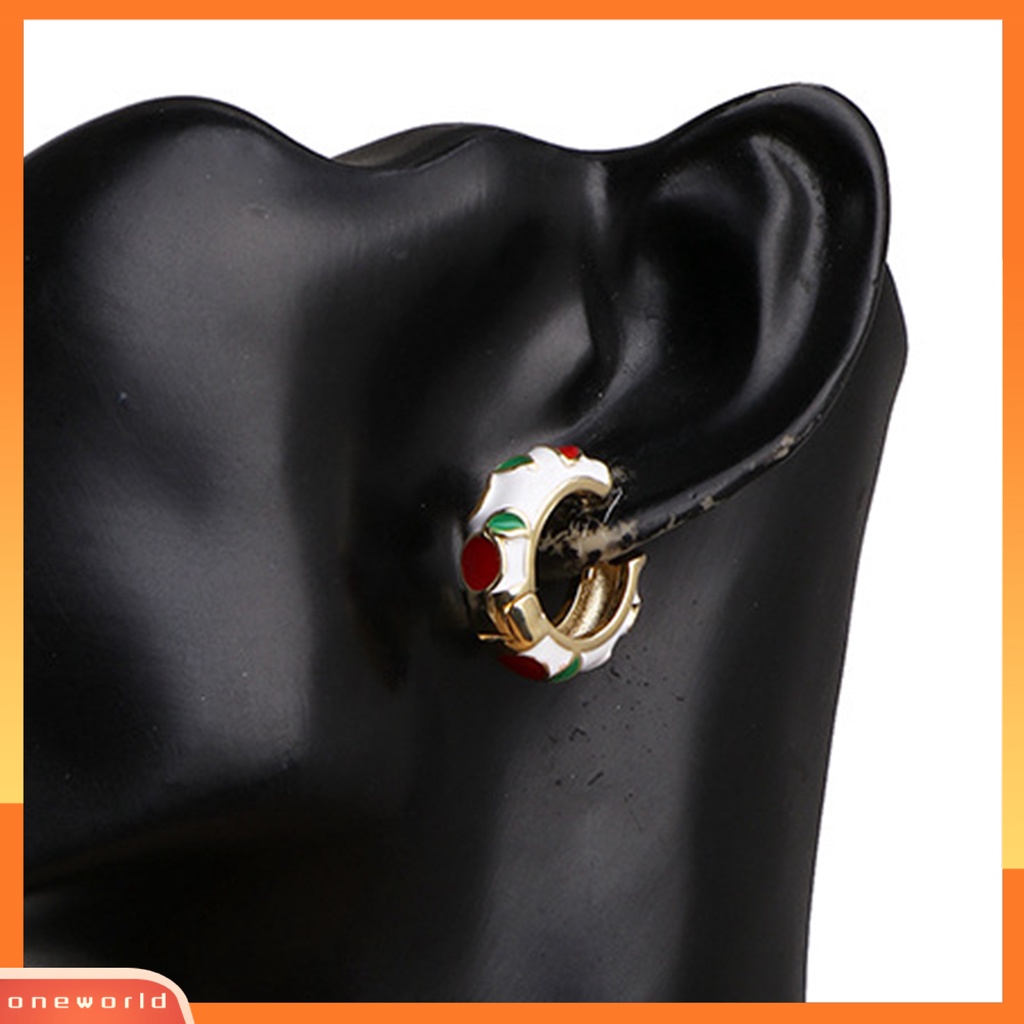 [WOD] 1pasang Anting Hoop Wanita Bulat Gaya Bohemia Etnik Warna-Warni Women Earrings Untuk Hadiah