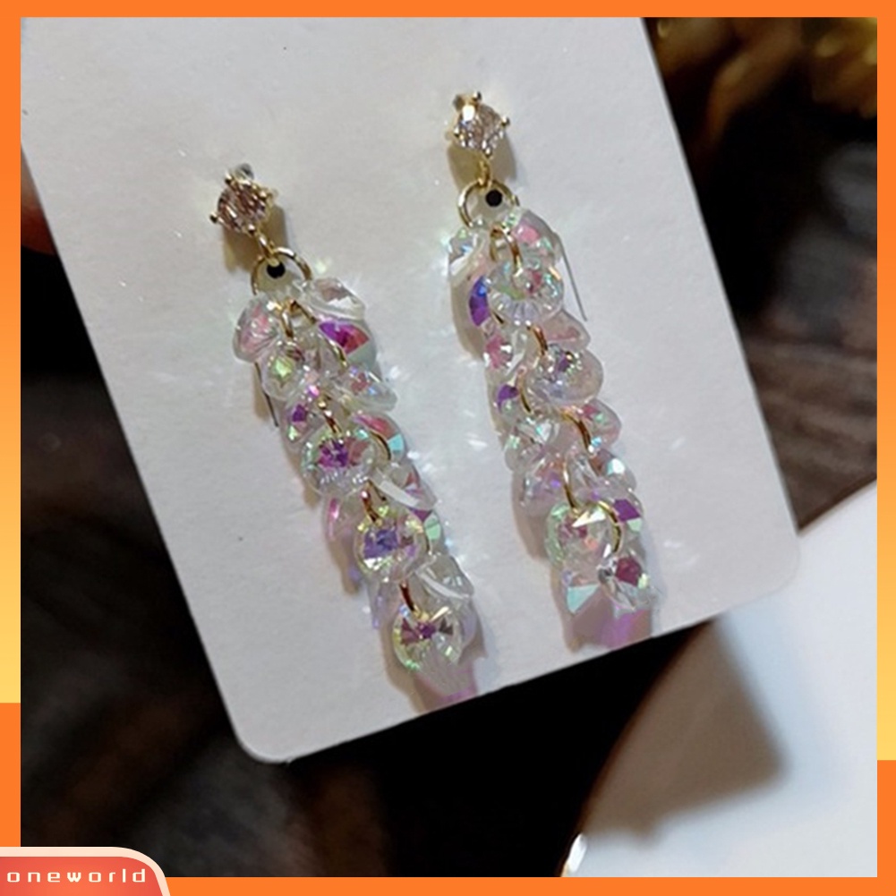 [WOD] Fashion Beberapa Berlian Imitasi Panjang Menjuntai Wanita Stud Earrings Pesta Perhiasan Hadiah