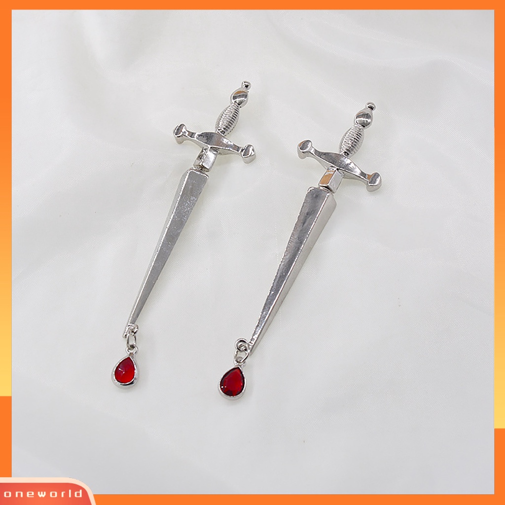 [WOD] Wanita Simulasi Darah Tersumpah Dagger Eardrops Personalized Stud Earrings Hadiah