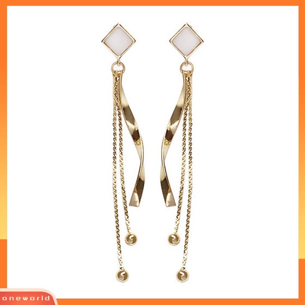 [WOD] 1pasang Wanita Linear Earrings Indah High-end Dipoles Panjang Rumbai Menjuntai Anting Perhiasan Perempuan