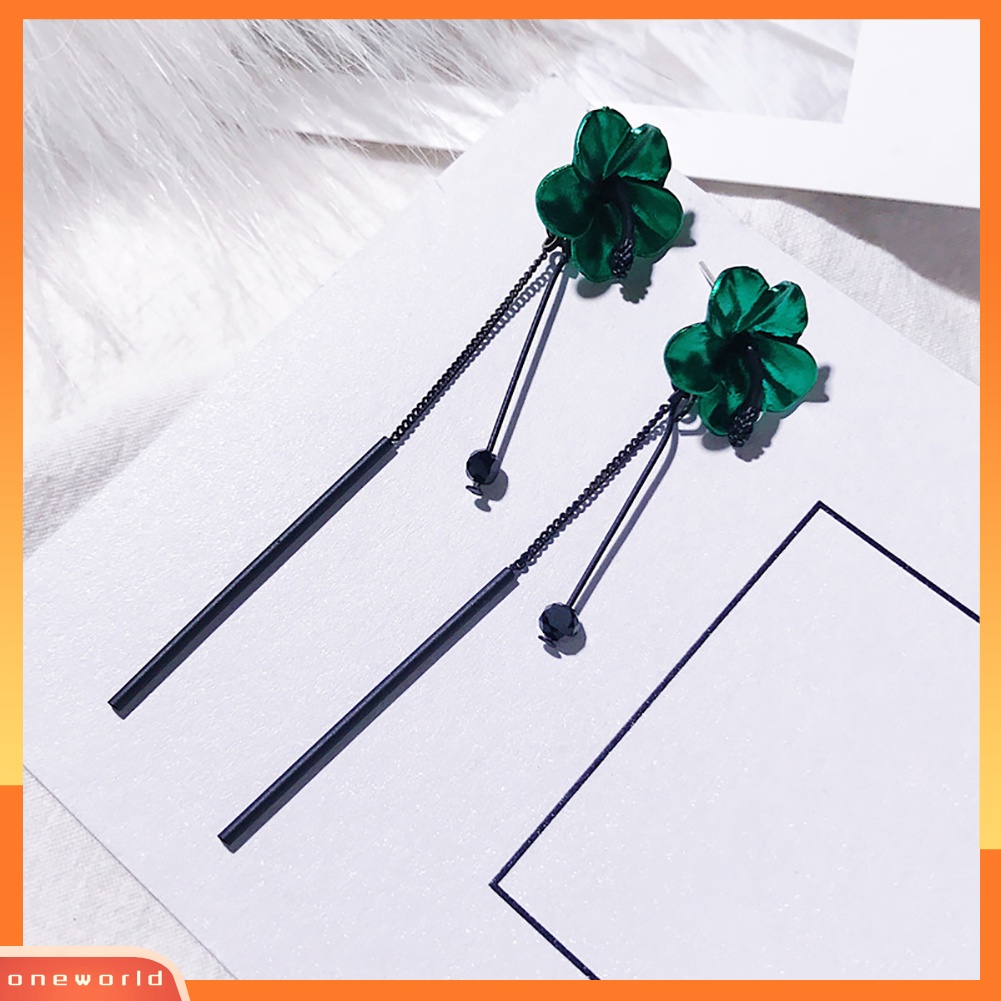 [WOD] Gaya Korea Panjang Bunga Rumbai Anting Wanita Pesta Perjamuan Cocktail Perhiasan