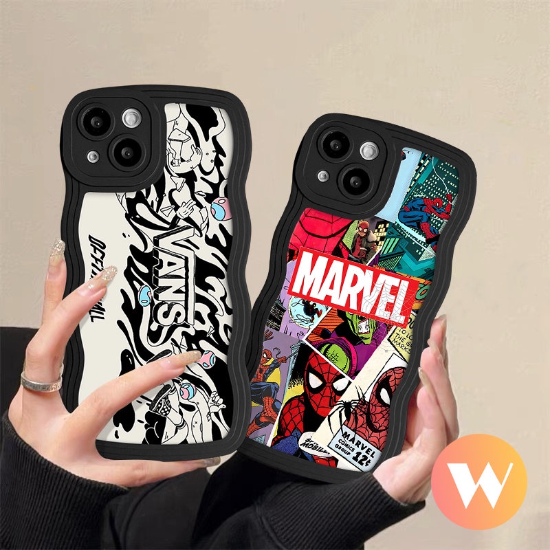 Untuk Redmi9 10C 10 12C 9C A1 10A 9A 9T A1+ Redmi Note 11s 10s 10 8 11 9s 9 11 Pro POCO M3 X3 NFC Pro Mi 11T Pro Wavy Edge Lembut Trendy V.ANS Anime M.ARVEL Graffiti Case