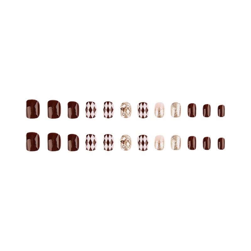 X95 24 Pcs DIY Kuku Palsu French Cool Finger Nail Art Stiker Kuku Palsu