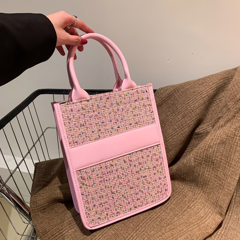 Tas wanita import berkualitas harga grosir bisa cod Tas musim semi wanita tas Messenger 2023 baru warna kontras tas gaya Barat kasual tas persegi kecil Messenger tas