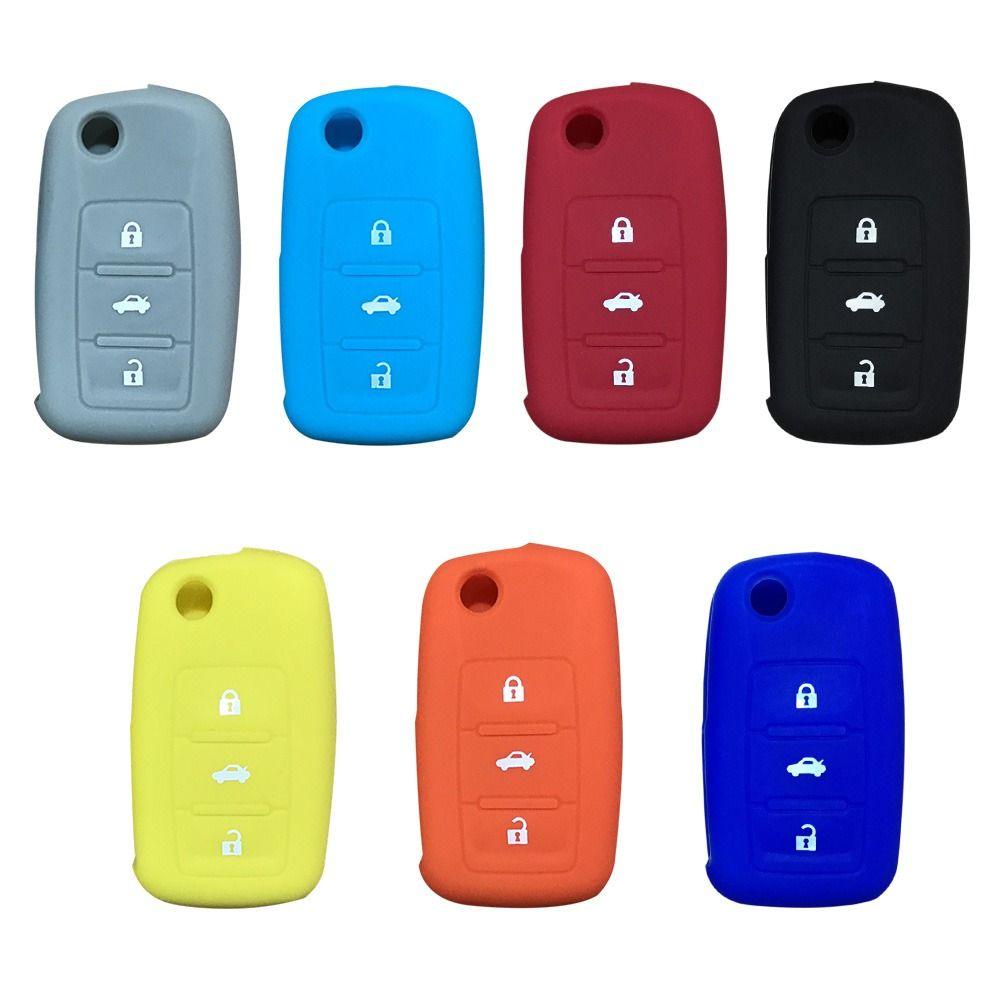 Populer 3pcs Case Kunci Remote Mobil Silikon Suku Cadang Pengganti Mobil Key Cover Remote Key Case Untuk Untuk VW Golf Jetta Bora Polo Passat