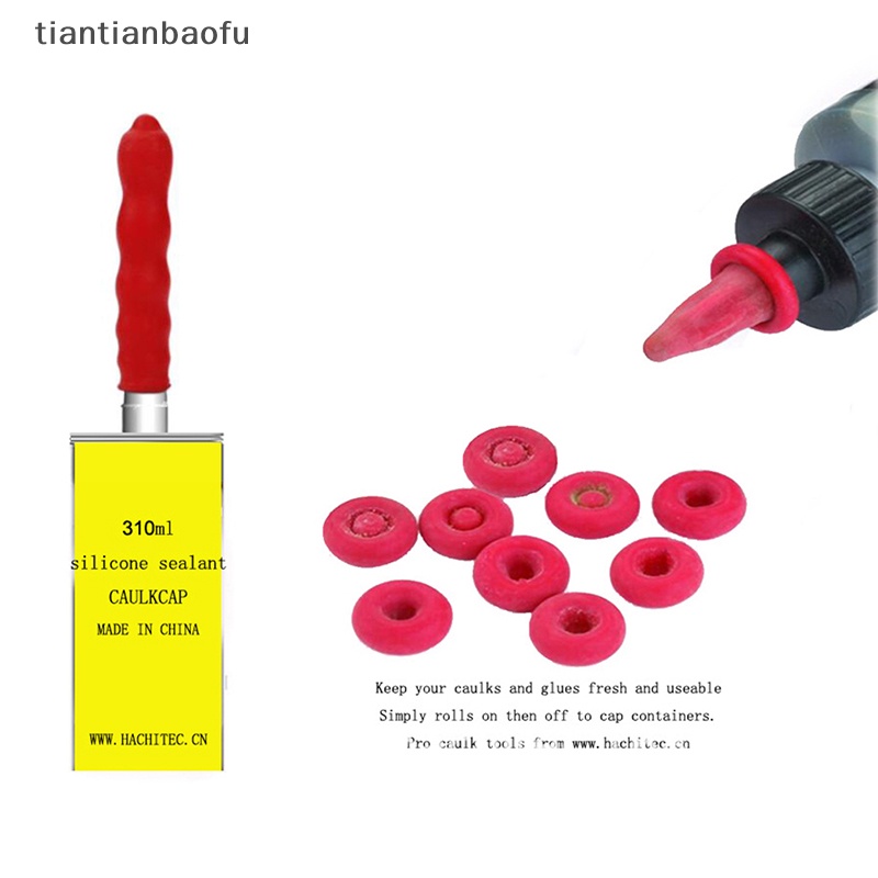 [tiantianbaofu] 10 /40pcs Caulk Cap Saving Sealer Saver Caulking Tube Lem Nozzle Untuk Sealing Butik