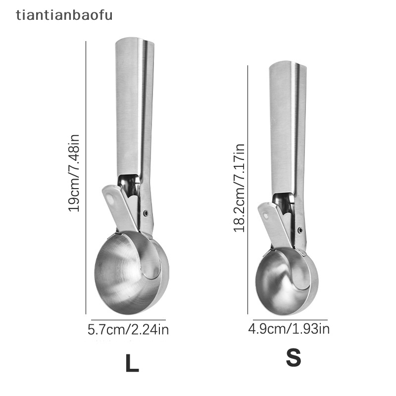 [tiantianbaofu] Ice Cream Scoops Stainless Steel Penggali Es Krim Anti Lengket Alat Sendok Es Krim Butik