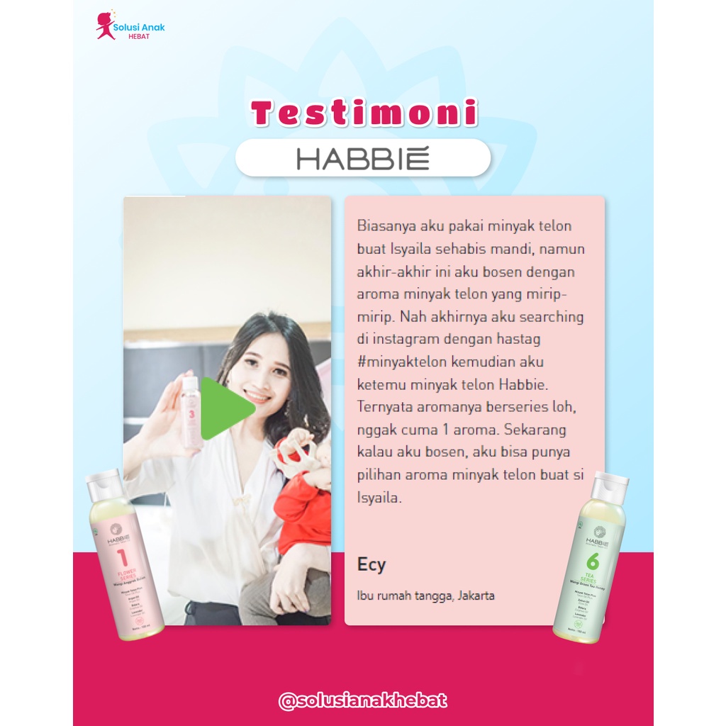 HABBIE MINYAK TELON FLOWER SERIES 100ML / MINYAK TELON BAYI DAN ANAK