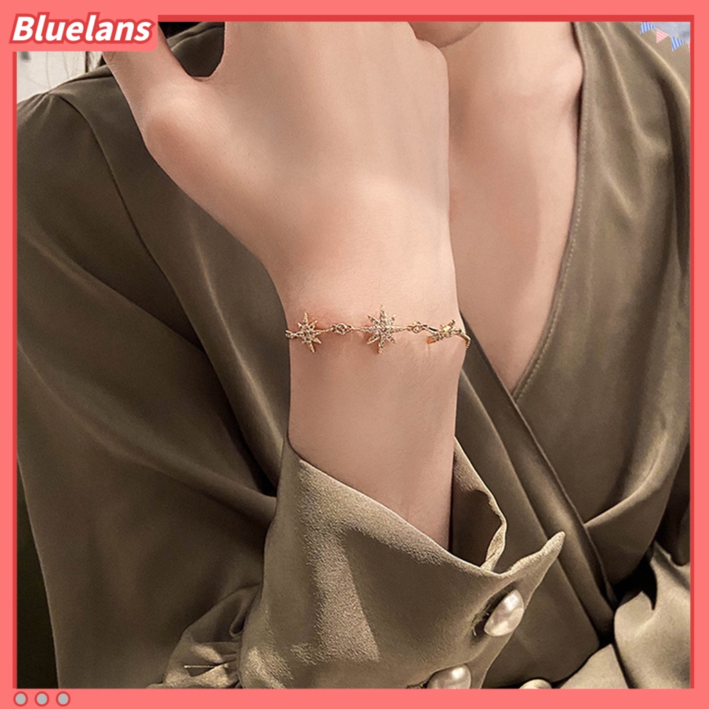 [BLS] Gelang Rantai Temperamen Kepribadian Perhiasan Gaya Korea Hadiah Ulang Tahun Dekorasi Rantai Yang Dapat Disesuaikan Minimalis Gelang Bintang Oktagonal Untuk Tanggal