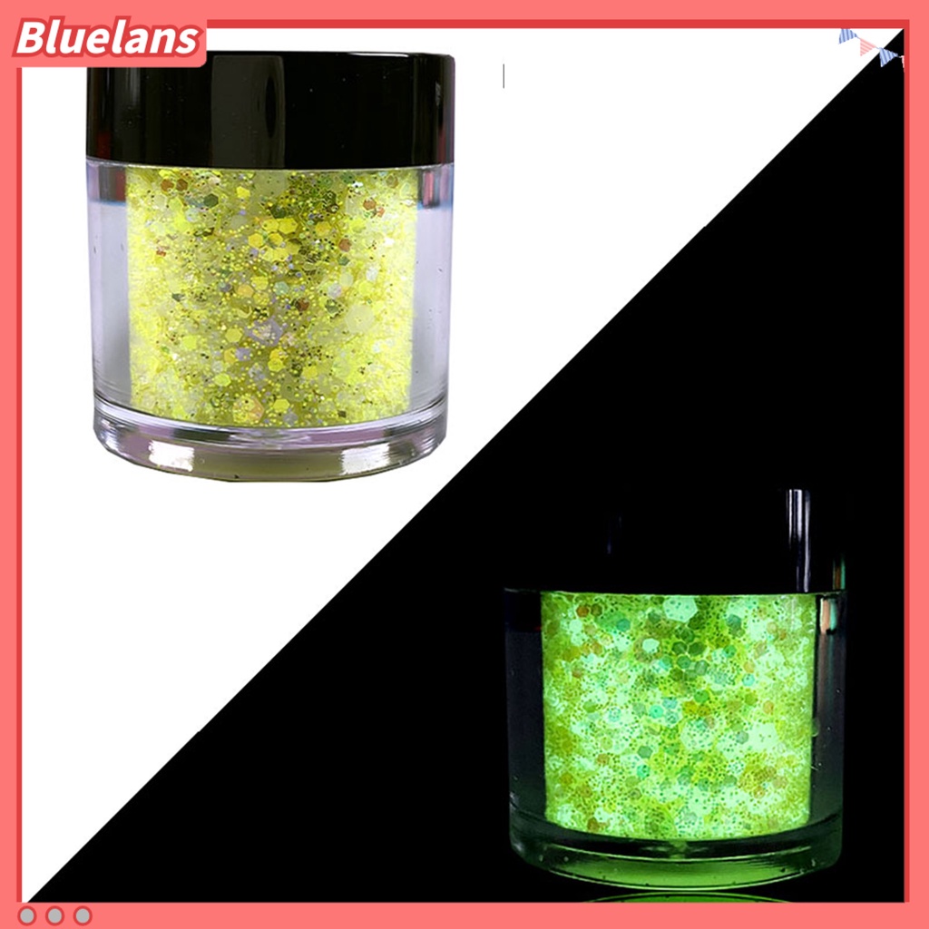 [BLM] 1botol Kuku Serpihan Luminous Reflektif Saturasi Tinggi Glow Dark Glitters Nail Art Craft Filling Decoration Untuk Manicure